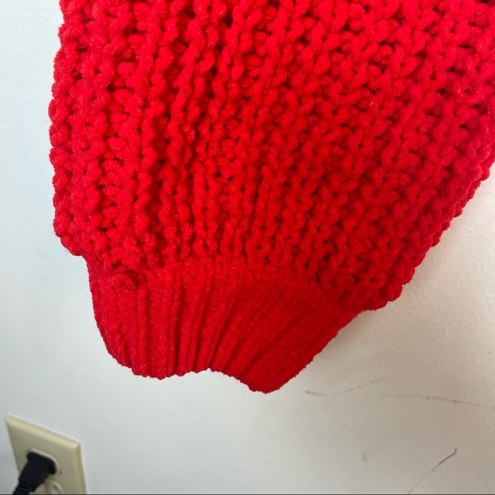 Alya Vibrant Red Knit Soft Cutout Sweater Size Medium - Picture 6 of 9